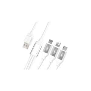 Cabo Usb 3 Em 1 Lightning /type-c / V8 1,2 Metro