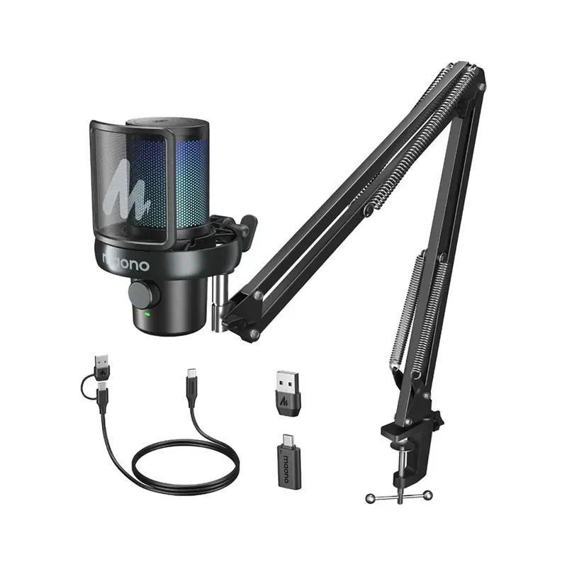Microfone Com Braco Articulado Dm40 Pro S RGB Maono Preto