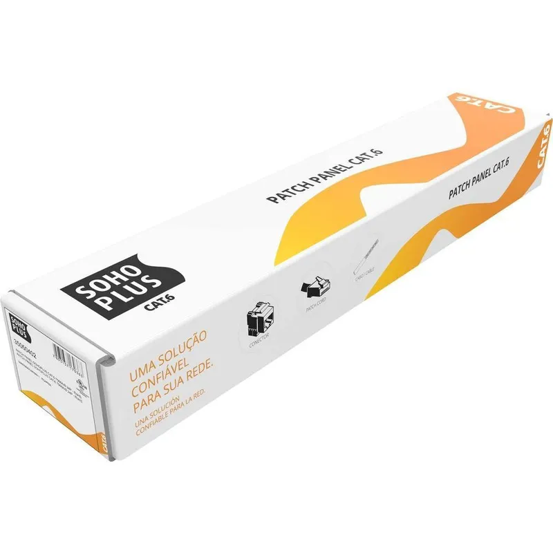 Patch Panel Sohoplus CAT6 24 Portas, Furukawa RJ45
