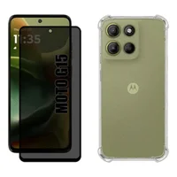 Capa Capinha Para Moto G15 + Película Privacidade Fosca 9d
