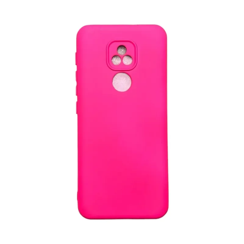 Capa Moto E7 Plus Silicone Aveludada Colorida Capinha Anti Impacto Moto E7 Plus:pink