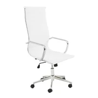 Cadeira Sevilha Eames Alta Pu Branco Base Cromada - 6752