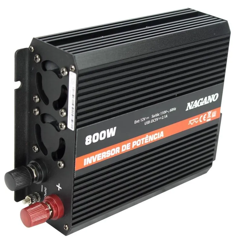 Inversor Transformador Conversor De Energia 800w 12v 110v - Onda Modificada - Nagano