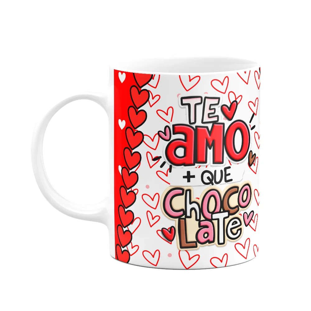 Caneca Namorados Te Amo Mais Que Chocolate Sempre Juntos