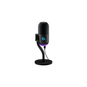 Microfone Dinamico Usb Logitech G Yeti Gx, Supercardioide, Iluminacao RGB Lightsync, Travamento Inte