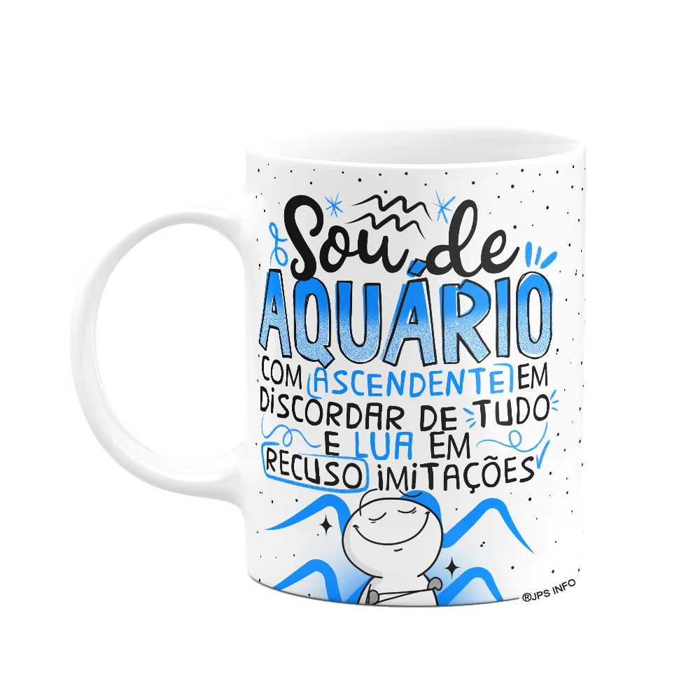 Caneca Funny Signos Aquário 325ml