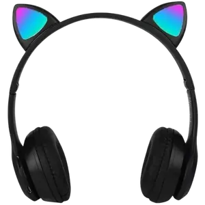 Cópia - Fone Bluetooth Orelha De Gato LED Colorido (preto)
