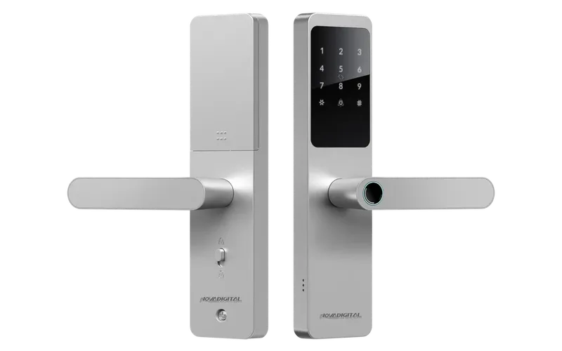 Fechadura Wifi De Embutir Abertura Biometria Senha Tag Chave App Novadigital Prata