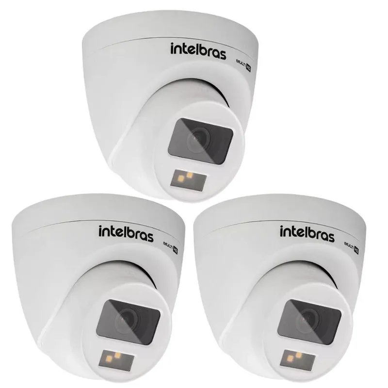 Kit 4 Câmeras De Segurança Intelbras Multi Hd 20m Vhd 1120 D Full Color Imagem Colorida Noite E Dia