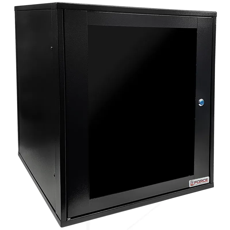 Mini Rack De Parede 19" Gforce, 5u X 350mm, Visor De Acrílico, Preto - 475