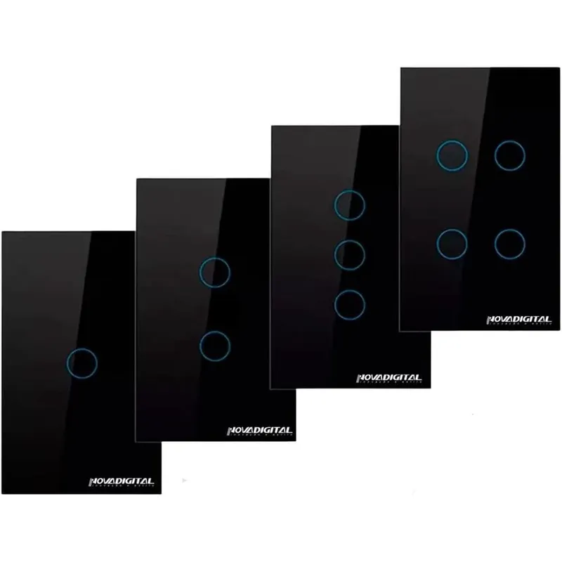 Interruptor 2 Botões Zigbee Smart Touch Inteligente Preto