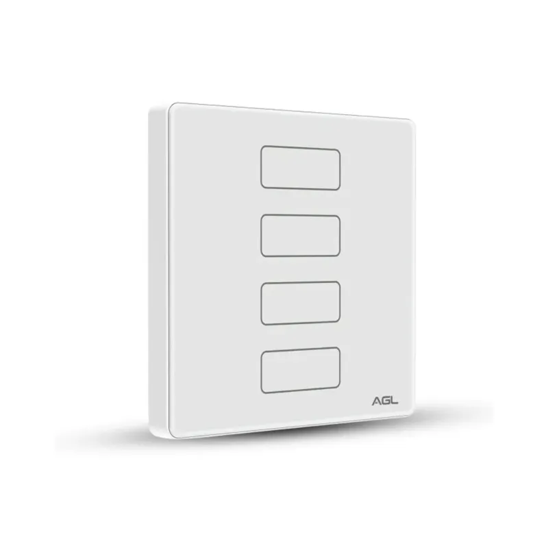 Interruptor Touch Screen 4 Botões Sem Fio 433,92 Mhz Branco Automação Residencial Agl