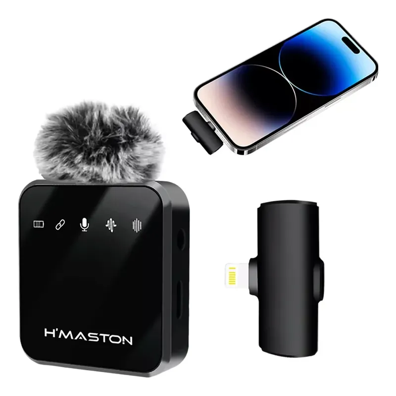 Microfone Lapela Sem Fio Profissional Alta Sensibilidade Lightning H'maston