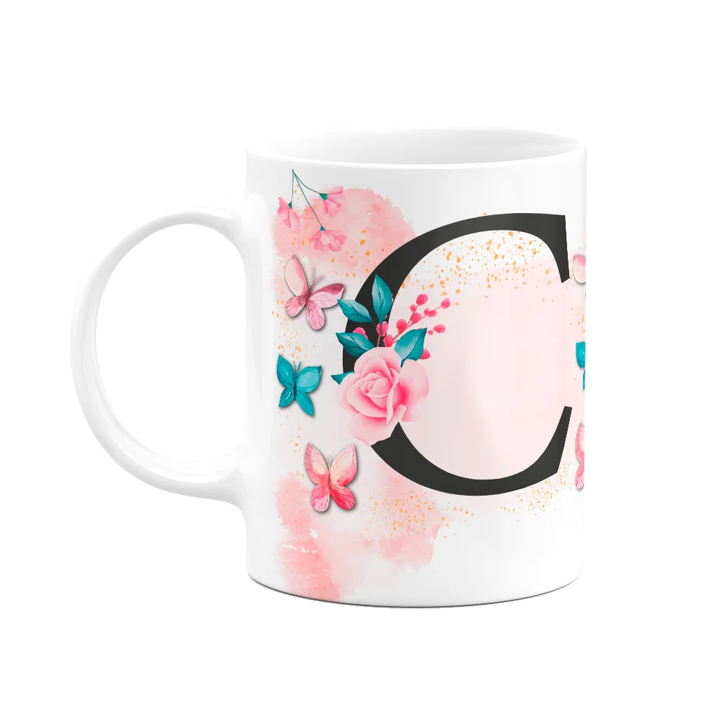 Caneca Butterfly Letra C