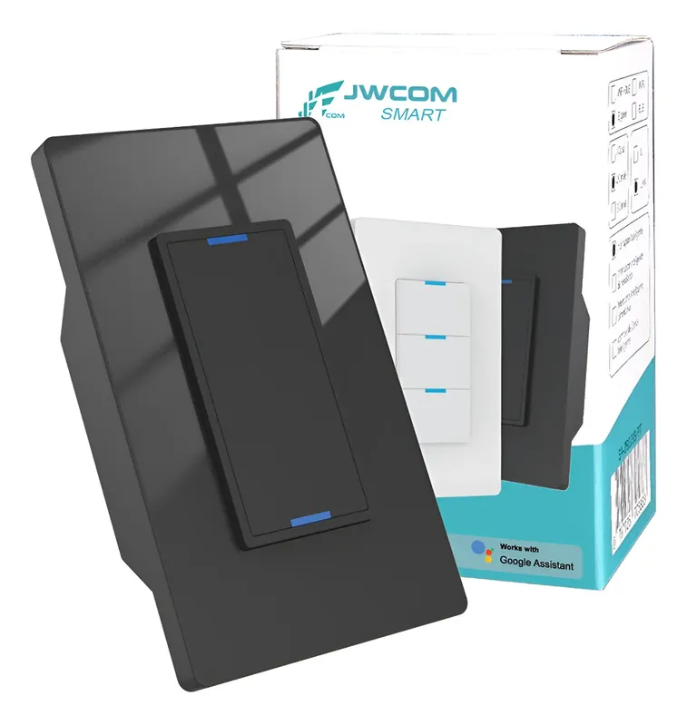 Interruptor Inteligente Tecla Física 1 Botão Zigbee Preto Jwcom Sa-zb279a-pt