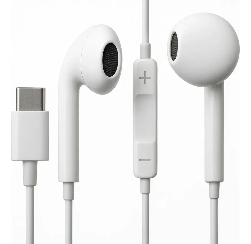 Fones De Ouvido Com Fio Tipo C Microfone Integrado Branco