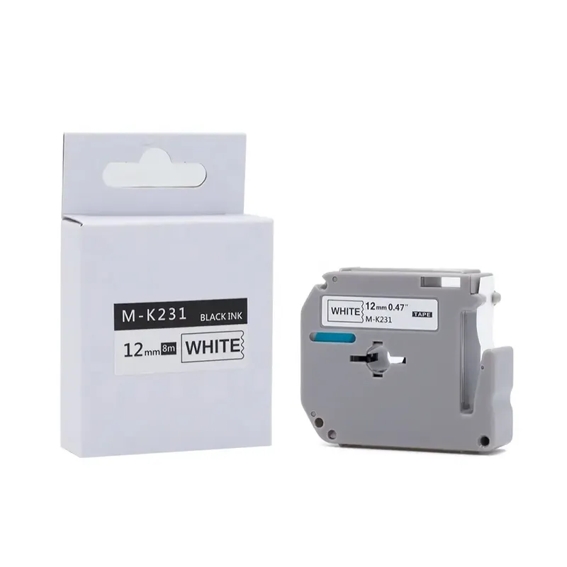 Fita Para Rotulador Masterprint Eletrônico 12mmx8mts M-k231 Preto E Branco