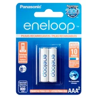 Pilha Recarregável AAA Panasonic, 2 Unidades, 800mA - BK-4MCCE/2B