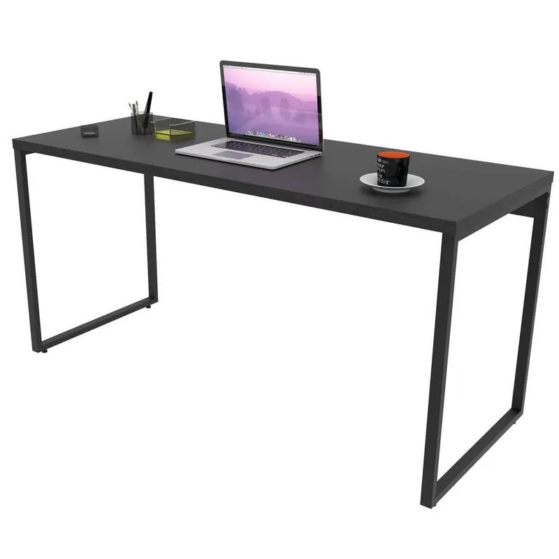 Mesa Para Escritório Lyam Decor Home Office Estilo Industrial Form C01 150 Cm Preto Onix