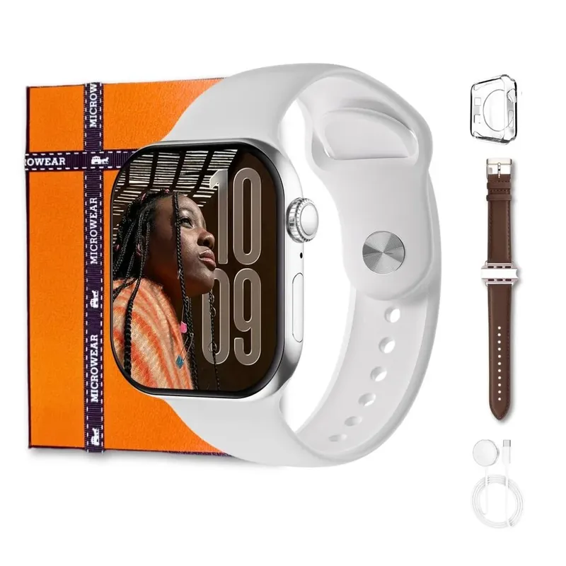 Smartwatch Microwear W11 Pro Mini 2gb 42mm Série 11 D´água - Branco