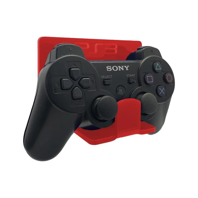 Suporte Parede Controle Playstation 3 - Ps3 Controle - Material Acrílico Vermelho