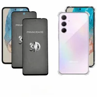 2un Película 3d Privacidade De Vidro + 1x Capa Transparente Para Samsung Galaxy A35