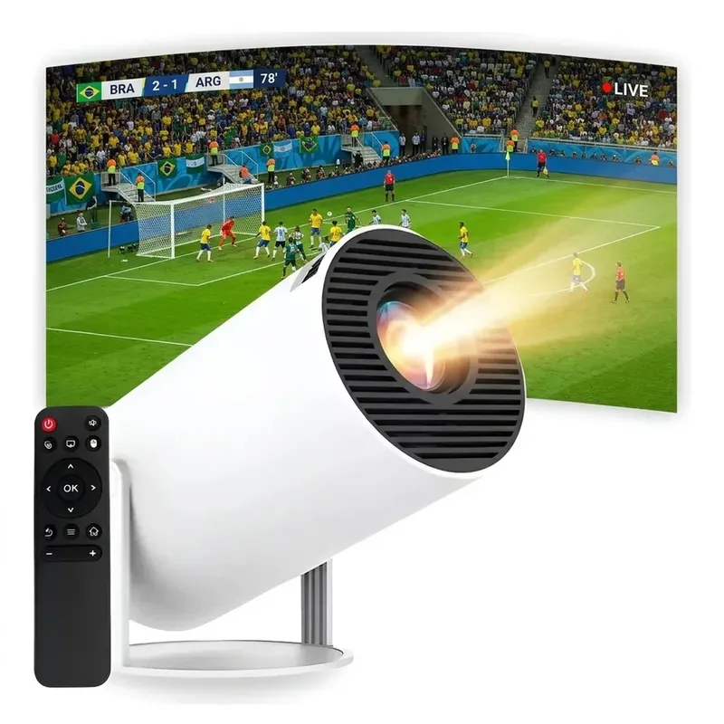 Projetor de Tela 4k ANDROID 8000 COPA DO MUNDO FORTE Cinema Grande projetor portátil 4K projetor cinema em casa, projetor Wi-Fi Bluetooth HY300 Pro 4K