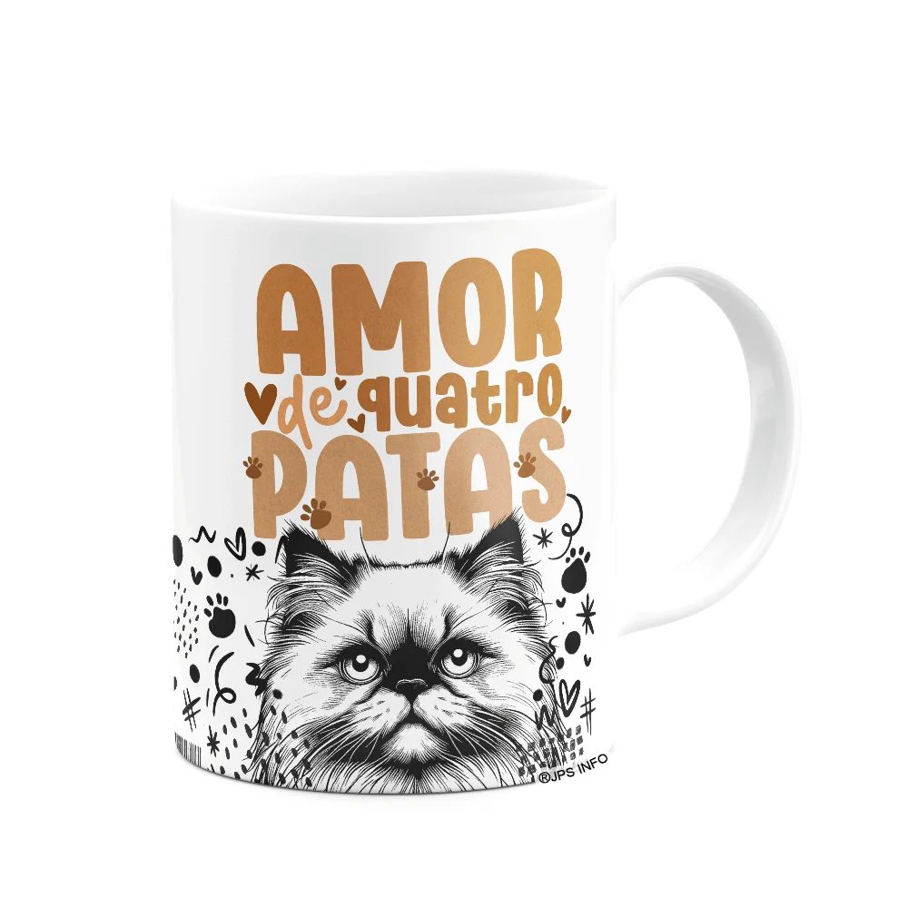 Caneca Amor De Quatro Patas - Gato Persa