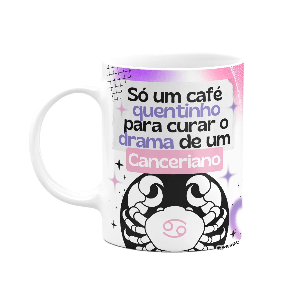 Caneca Divertida Signos Câncer Café