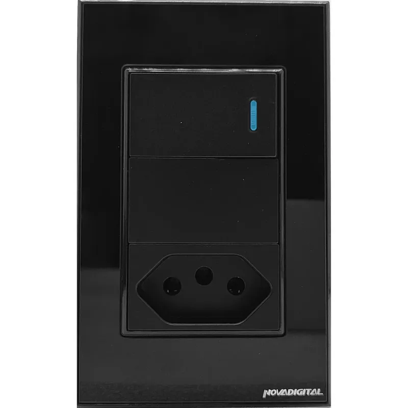 Interruptor Tecla Fisica Zigbee Com Tomada Integrada Controle Via Google Assistente Novadigital