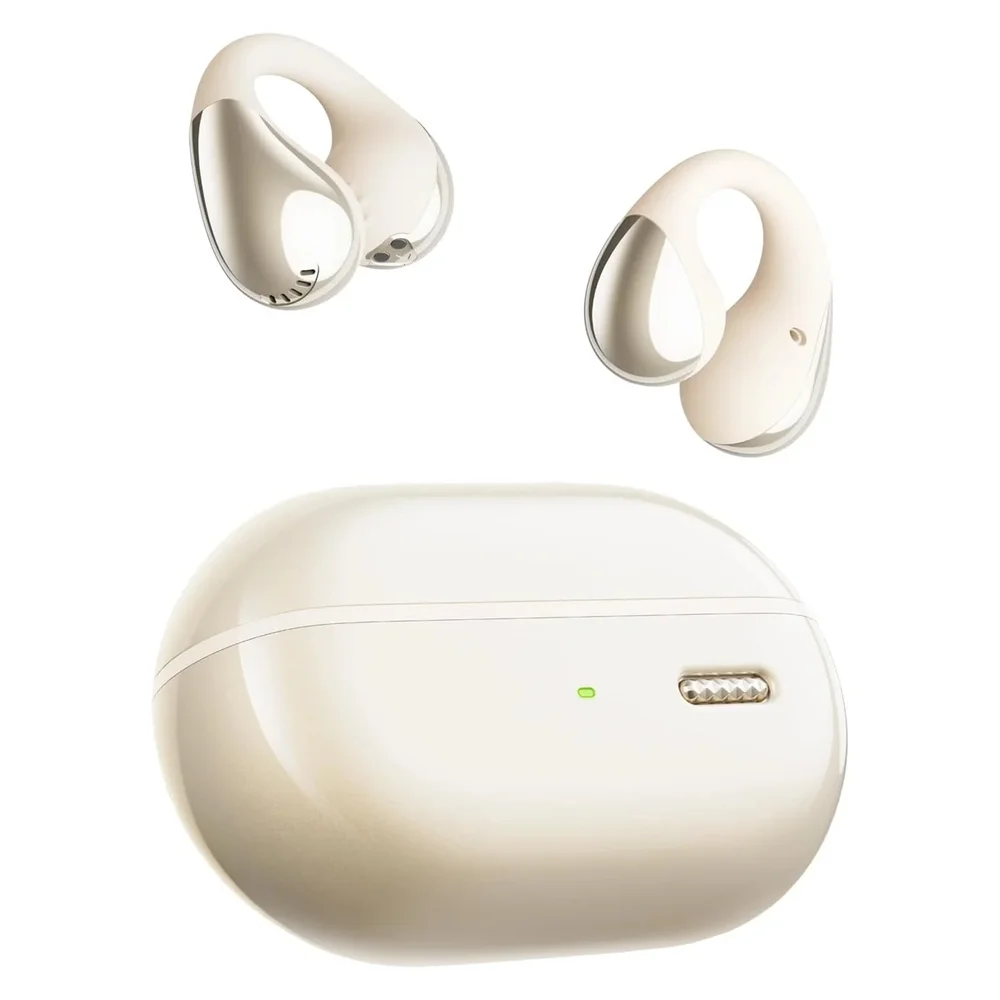 Fone de Ouvido Soundpeats Pearlclip Pro Wireless Bluetooth 5.4 Bege