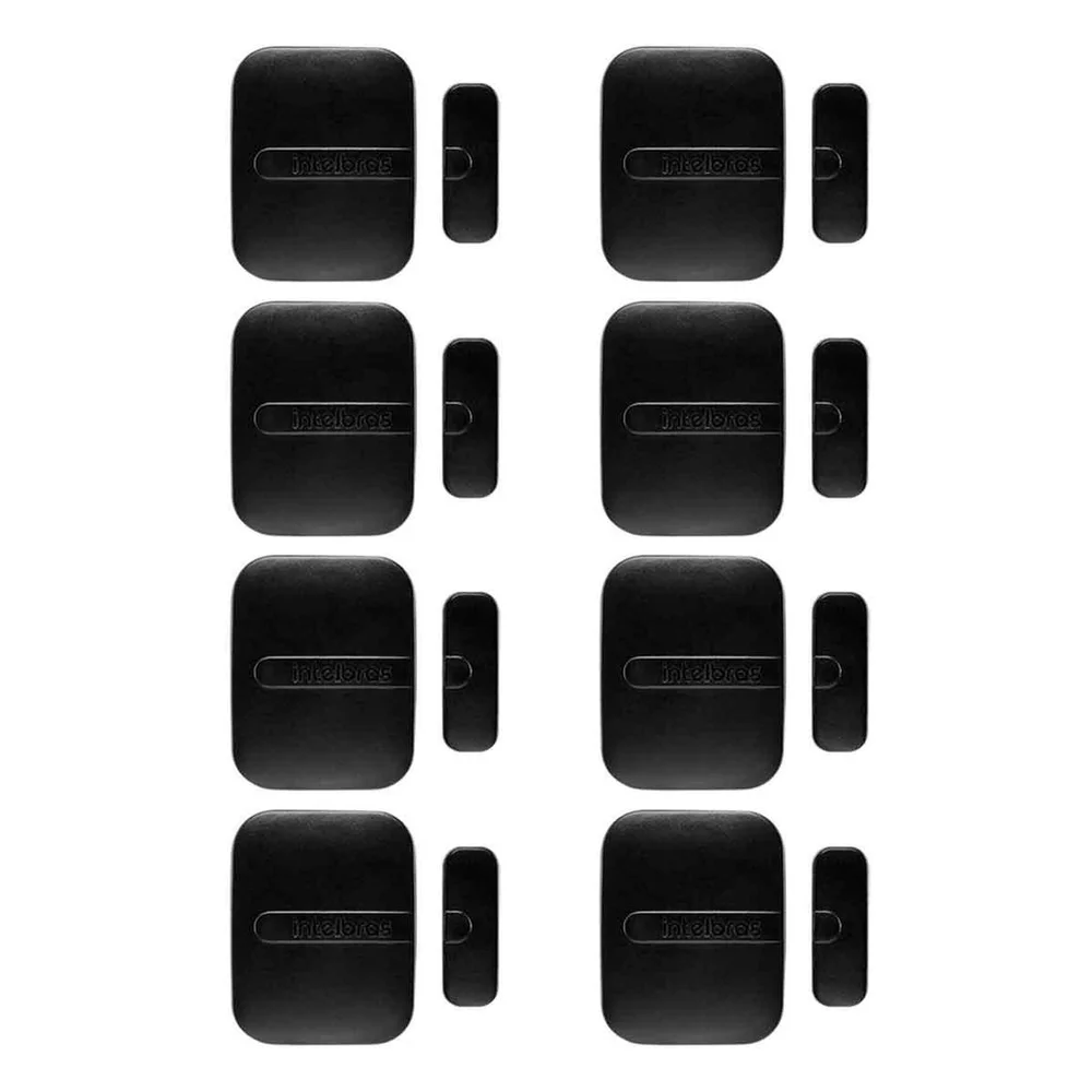 Kit 08 Sensores Magnético De Abertura De Porta E Janela Xas Smart Black Intelbras Sem Fio