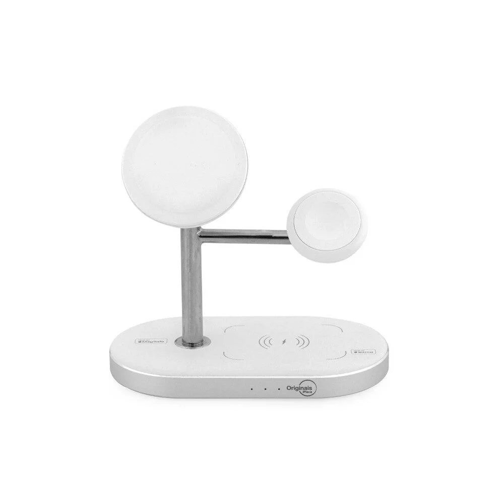 Carregador 3 Em 1, Wireless, Iplace, Branco