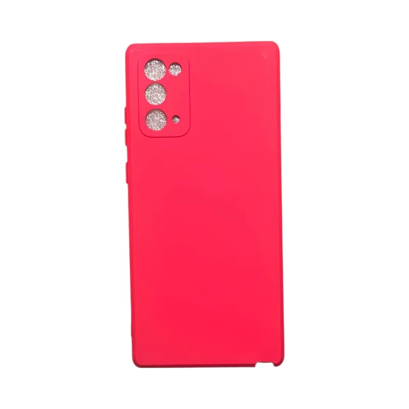Capa Samsung Note 20 Silicone Aveludada Protege Câmera Colorida Capinha Anti Impacto Note 20:rosa Shock