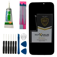 Frontal Tela Para Iphone 12 Pro Max + Bateria Gold + Kit Reparo