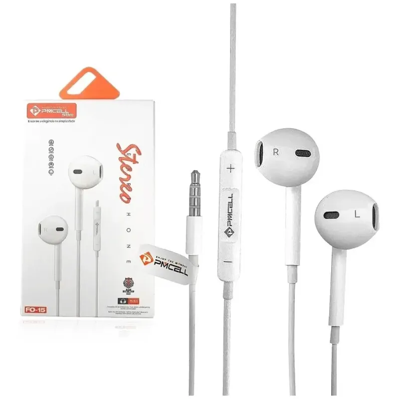 Fone De Ouvido Stereo Com Microfone Para Celular Pmcell Fo15