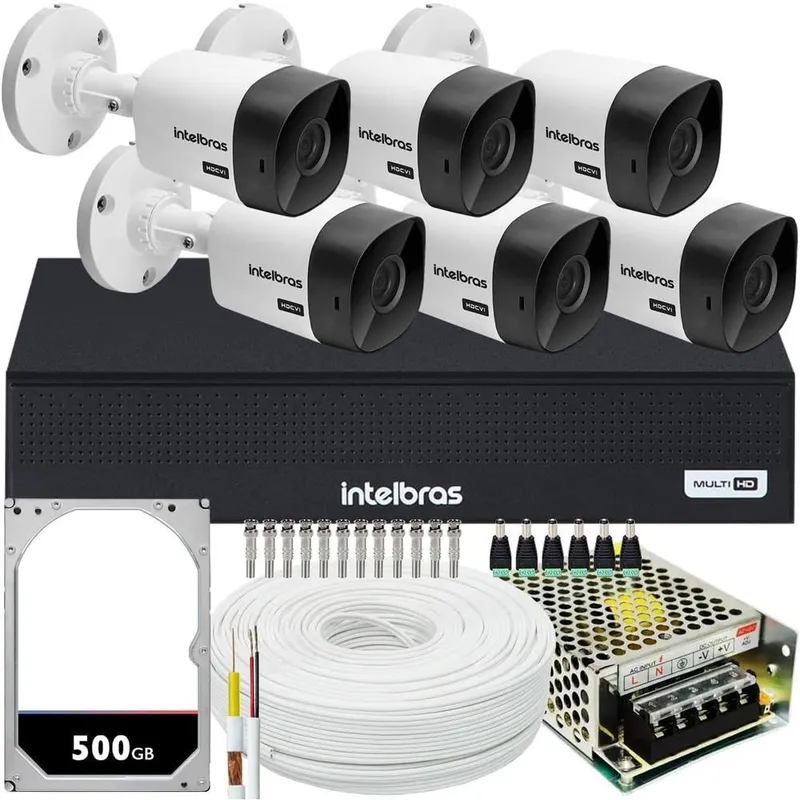 Kit 4 Câmeras Intelbras Vhl 1220b Full HD Dvr De 8ch - 1008-c 500gb
