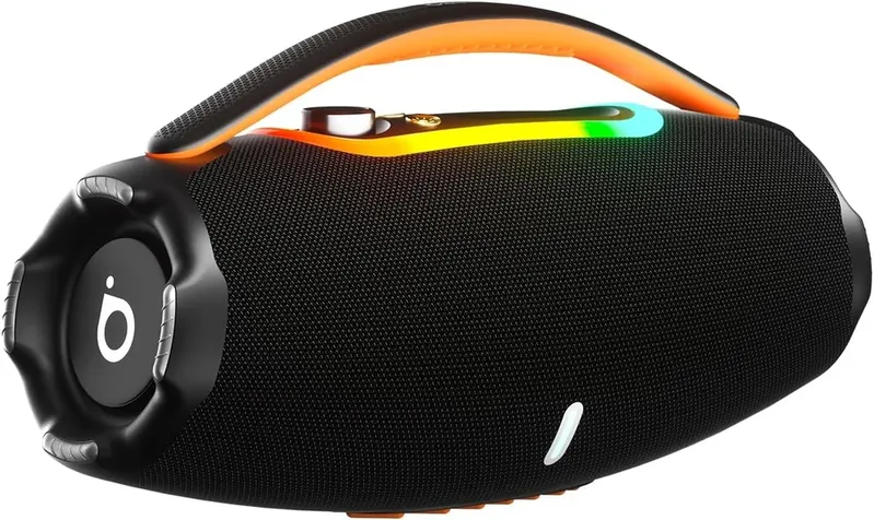 Caixa De Som Bluetooth, Basike Boombox Rad172, 60w Caixinha De Som Potente Tws, Ipx6 À Prova D'água E Resistente À Poeira, Luzes LED RGB, Conexão Aux