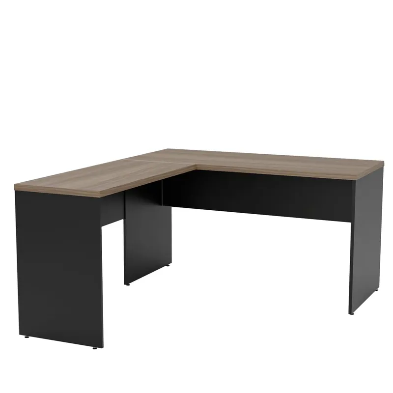 Mesa De Escritório Escrivaninha Em L 1.40x1.50 Tampo 30mm - Nogal