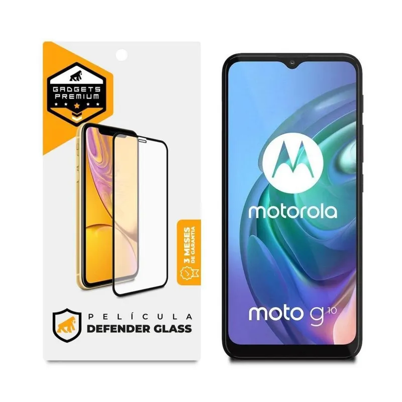 Película Defender Glass Para Motorola Moto G9 Plus - Preta - Gshield