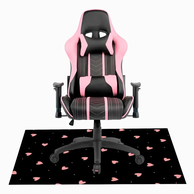Tapete Gamer De Proteção Para Piso 100x70 - Coração Pattern