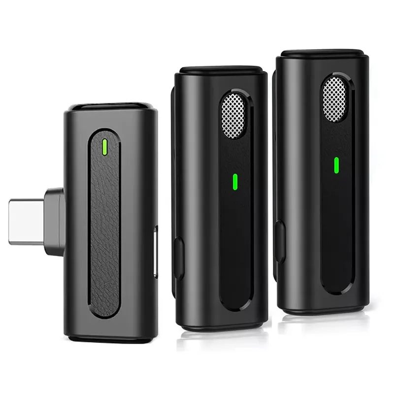 Sistema Microfone Lapela V7 Usb C/lightning 2.4ghz Preto