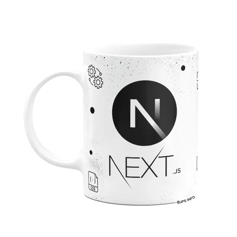 Caneca Geek Dev Programador - Next Js - 325ml Branca