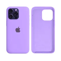 Capa Capinha Case Silicone Cover Premium Aveludada Com Logo Compatível Iphone 14 Pro Max Lavanda