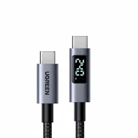 Cabo Ugreen Usbc 240w Pd31 Macbook Iphone Samsung E Xiaomi Carregamento Ultra Rápido - Preto - 3 Metros