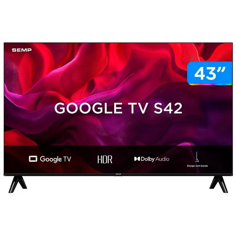 Smart TV 43" Full HD LED Semp S42 Google TV 2 HDMI