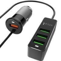 Carregador Veicular Viagem 4 Usb Quick Charge Turbo Rápido