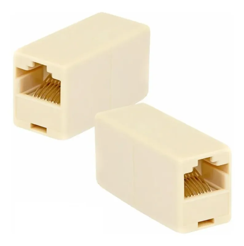 Emenda Conectores Rj45 Fêmea Cabo De Rede Cat5e E Cat6