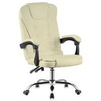 Cadeira Office Fortt Presidente Paris Cpf02-b, 120kg, Base Cromada, Com Rodinha, Reclinável, Branca