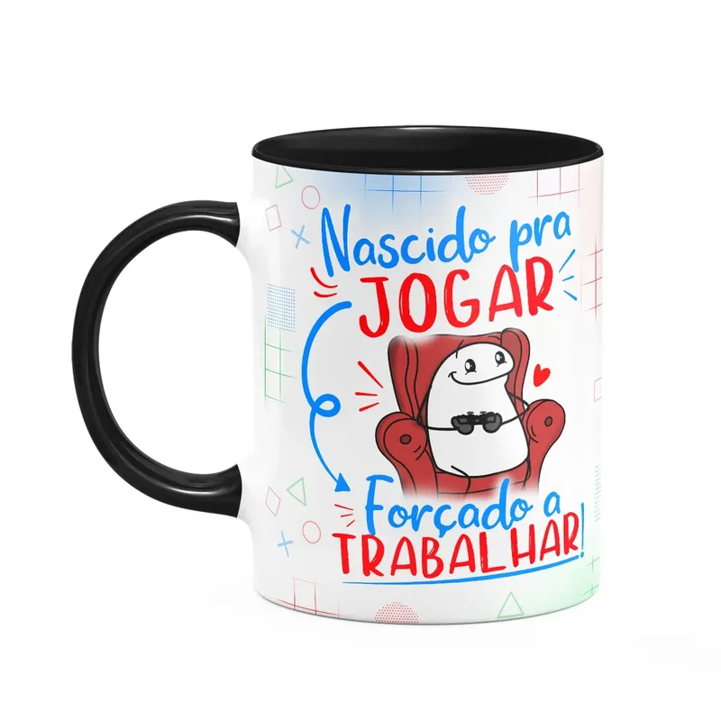 Caneca Flork Gamer - Nascido Pra Jogar Video Game! 325ml